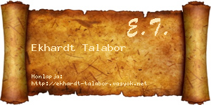 Ekhardt Talabor névjegykártya